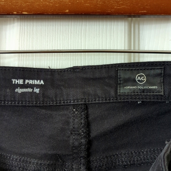 AG Adriano Goldschmied The Prima Mid Rise Cigarette Leg Skinny Jeans Black 26 - Picture 8 of 15